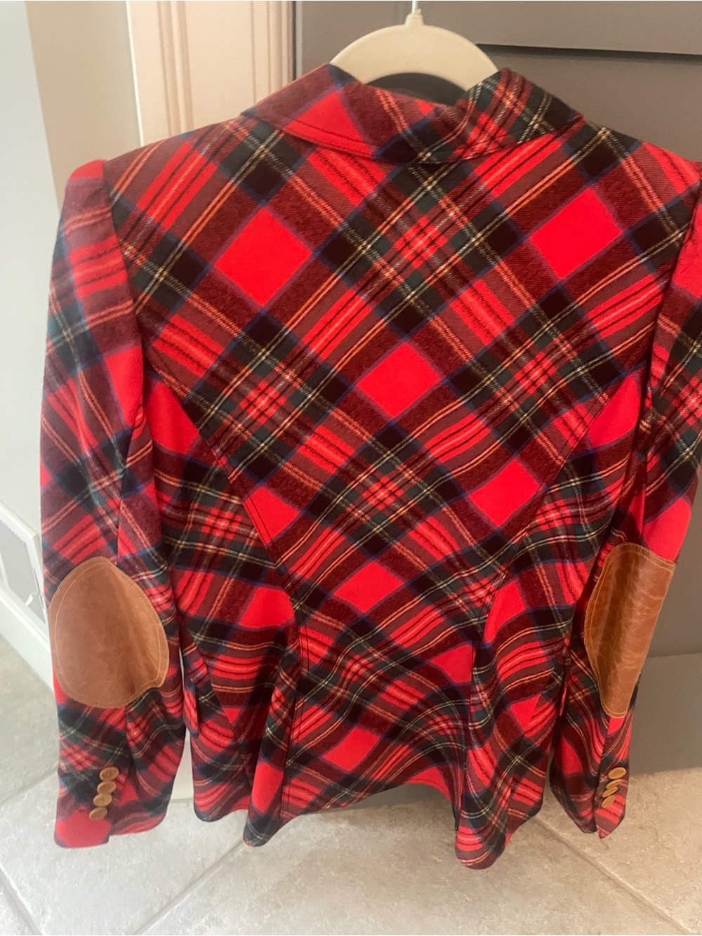 Smythe Red Plaid Blazer with Black and Green Accents - Picture 2 of 10